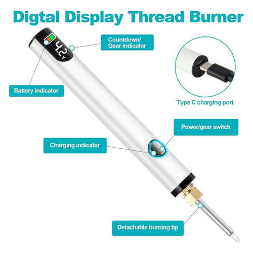Rechargeable Thread Burner Kit for Jewelry Making,Digital Thread Zapper Tool,Leather ,Sewing,Weaving & Stringing B 1