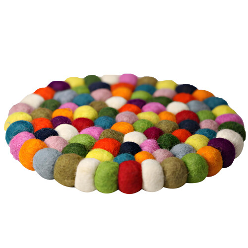 Handcrafted Wool Coaster Round Nonslip Mat Perfect For-26cm