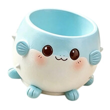 Delightful Resin Flower Pot Container With Lovely Pet-blue fish