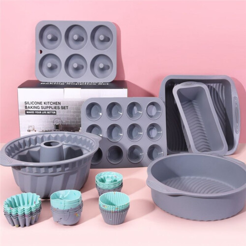 Silikon-Kuchenbackformen und Backformen Silikon-Muffinförmchen Kuchenbacksets Grau 2