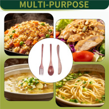 15 Pcs Wooden Spoon Fork Knife Cutlery Set Wooden Dinner Utensil Set Kitchen Wooden Flatware Tableware Cutlery Set