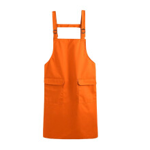 Durable Polyester Apron For Cooking Water-oran color