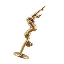 Artistic Headstand Woman Statue Zinc Alloy Sculpture for Living