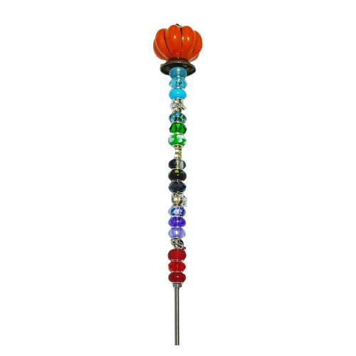 Decoração de jardim em forma de abóbora de 33 cm (13 polegadas) para uso externo.
