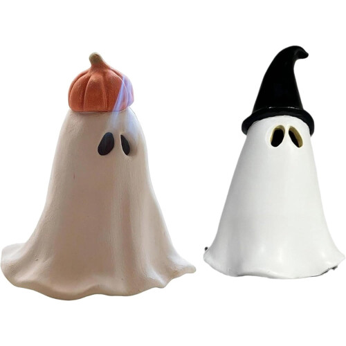 Halloween ghost incense burner resin pumpkin witch hat