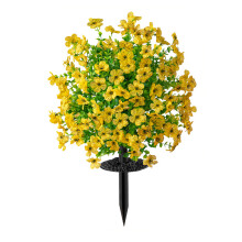 Fleur artificielle réaliste avec piquet de sol, plante-Jaune