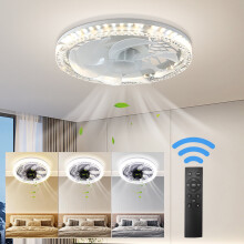 Plafondventilator met verlichting, 4 snelheden en 3-kleuren LED, 360