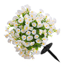 Realistische Morning Glory Flower Stake Outdoor Kunstplant-Wit