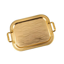 Elegantes goldbeschichtetes Serviertablett für Kuchen und-M