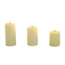 Bougie pilier LED sans flamme avec effet vacillant, lot de 1