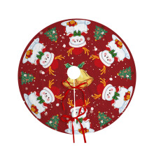 Kerstboomrok met sneeuwpop en sneeuwvlokken, rood