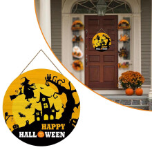 Houten Halloween-deurbord, 30 cm rond