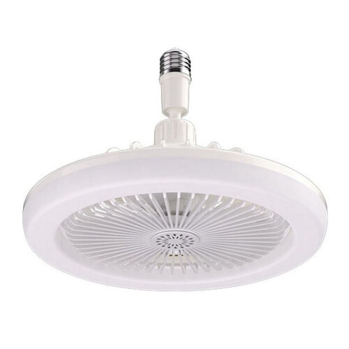 Ventilatore da soffitto moderno con luce integrata e telecomando, attacco E27.