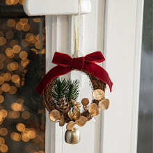 Ornements de Noël en bois Staron, petites couronnes (lot de 2)