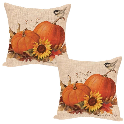 Set van 2 linnen kussenslopen, 45 cm x 45 cm