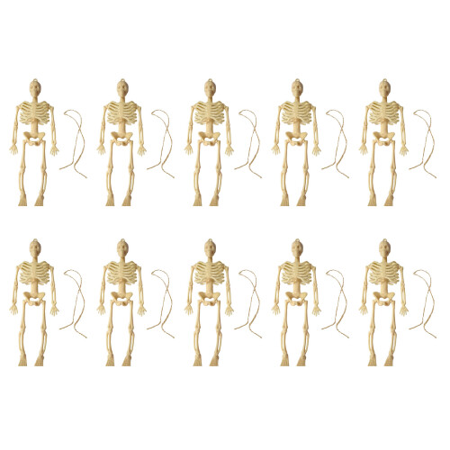 Packung mit 10 kleinen Halloween-Skeletten mit-Beige