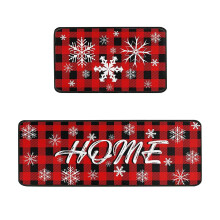 Ensemble de tapis de Noël lavables pour la cuisine et les portes (2 pièces)