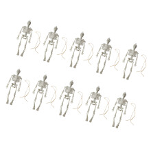 10 bewegliche Skelettfiguren-Dekorationen aus Kunststoff,-Weiß