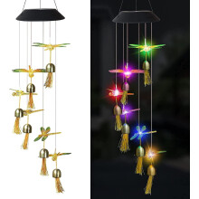 Carillon solaire lumineux à éolien avec LED 7 couleurs, 50 cm