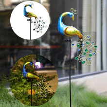 Lampe solaire de jardin en forme de paon avec 20 LED