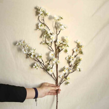 Kunstig fersken silkeblomstkrans 97 cm