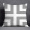 Cotton Linen Pillow Case Gray with White Floral Pattern 1