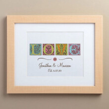 Gepersonaliseerde LOVE muurdecoratie print 11x14 inch naturel hout