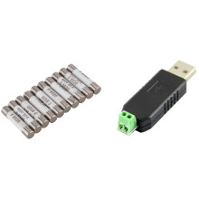 1x USB to RS485 485 Converter Adapter & 10 Pieces 6mmx30mm 20A Faset-Blow Ceramic Fuse Link 500V