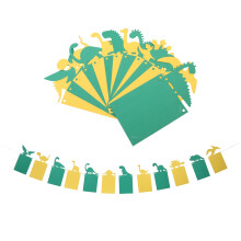 Bannière photo pour le premier anniversaire – Papier jaune et vert