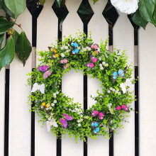 Couronne de feuilles artificielles pour décoration de porte ou de mur