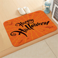 Halloween-dørmåtte med edderkoppespind, skridsikker polyester 60 cm x 70 cm