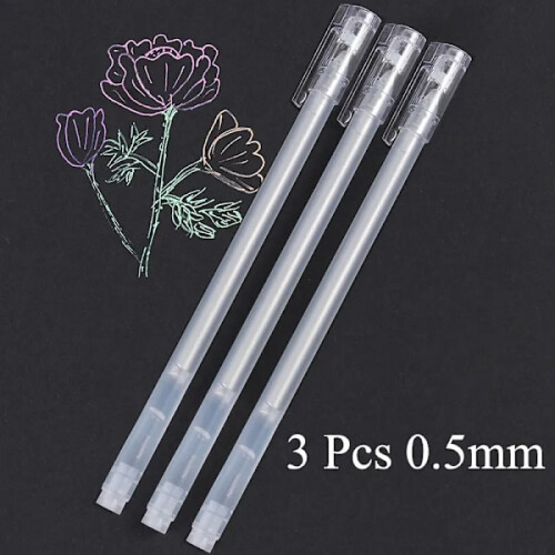 Surligneur blanc, pointe fine 0,8 mm, lot de 3