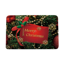 Tapis de porte de Noël en polyester 40 x 60 cm