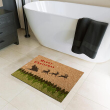 Tapis de porte de Noël avec rennes, 40 x 60 cm
