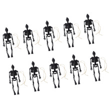 10 Stück Halloween-Miniaturskelette aus Kunststoff,-Schwarz