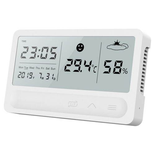 Horloge météo LCD avec indicateur de température et d'humidité