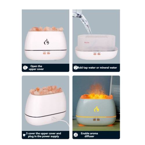 Aroma Diffuser Ultrasonic USB Air Humidifier 3D Flame Diffuser Essential Oils Diffuser Aromatherapy Air Freshener A 1