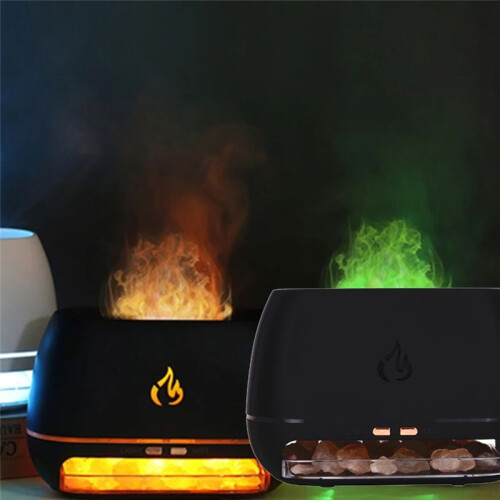 Rock Scent Diffuser Rock Lamp USB Air Humidifier 3D Flame Diffuser Essential Oils Diffuser Aromatherapy Air Freshener 2