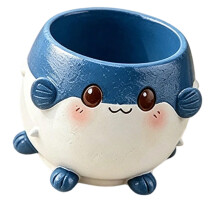 Lovely Resin Succulents Pot Featuring Adorable-indigo. fish