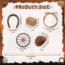 80 Pcs Western Party Centerpieces for Table Cowboy Hats Horseshoes Wagon for Western Cowboy Party Decorations