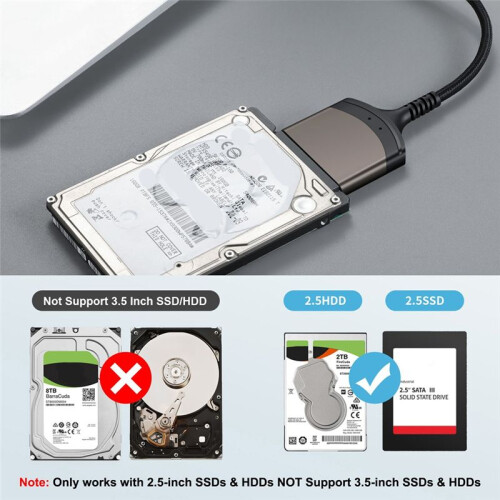 USB 3.0 to  Cable Aluminum Shell External Converter 5Gbps for 2.5 Inch SSD HDD 1