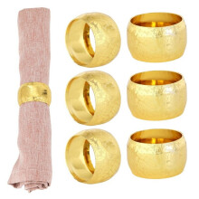 12PCS Gold Napkin Ring Buckles for Wedding Birthday Party Dinnig Table Decoration Christmas Thanksgiving Napkin Holder