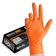 Nitrile Gloves Thick Industrial Disposable Gloves with Diamond Textured Latex Free Heavy Duty Mechanic Auto Glove L