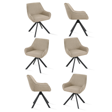 (Greige, Set of 6) GOEURVANT Swivel Dining Chairs