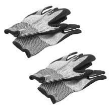 Level 5 Cut Resistant Gloves 3D Comfort Stretch Fit, Durable Power Grip Foam Nitrile, Touch, Grey 2 Pair(L)