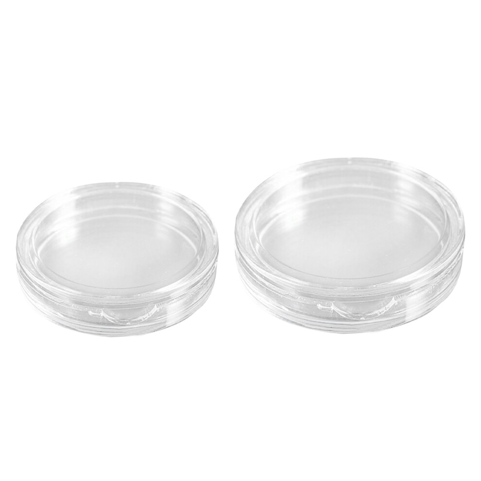 20 Pcs Small Round Transparent Plastic Coin Capsules Box, 10 Pcs 20mm & 10 Pcs 27mm