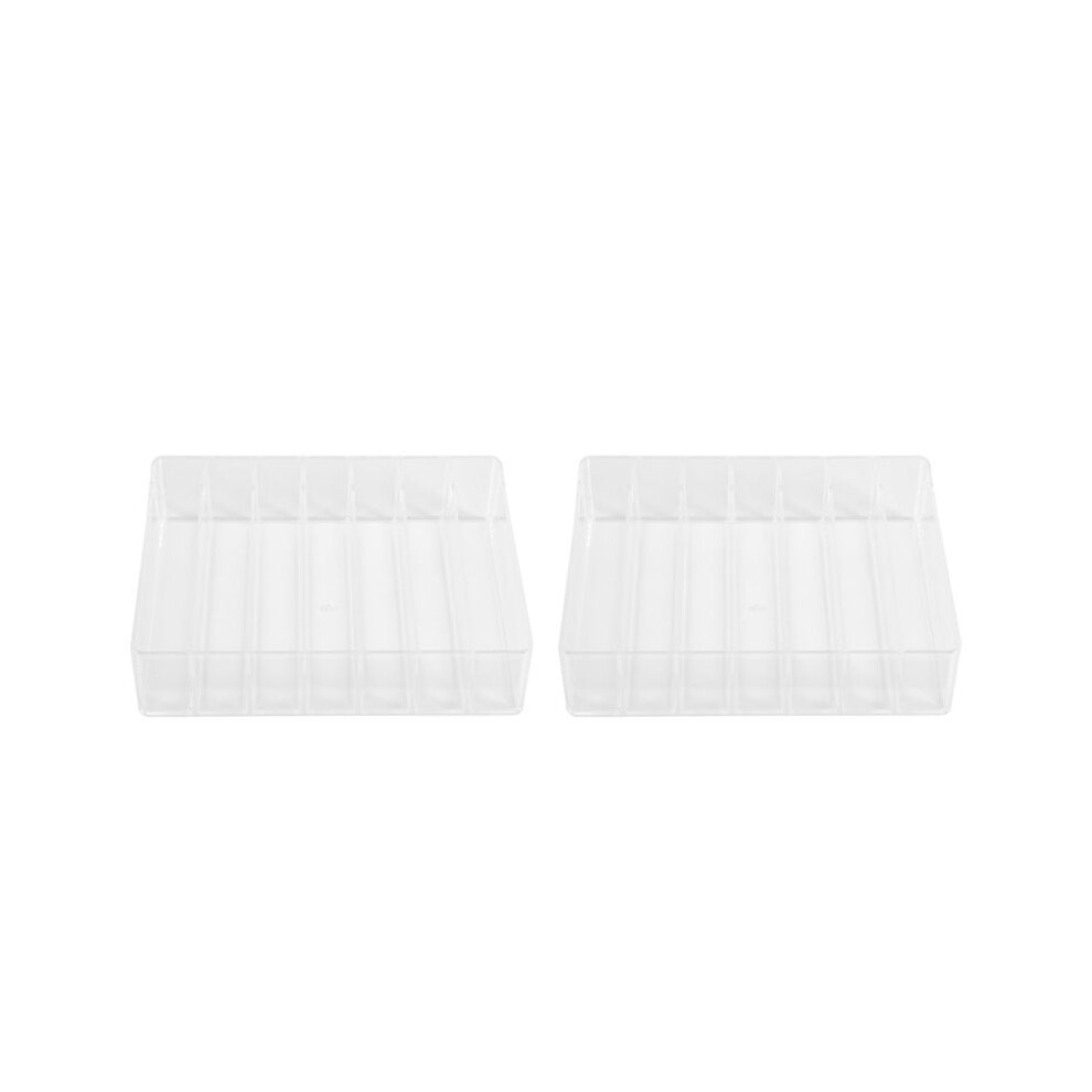 3X Eyeshadow Palette Organizer- 7 Section Divided Makeup Acrylic Palette Organizer Holder for Vanity Cosmetics Makeup