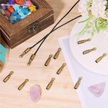 12Pcs Bolo Tie Tips Replacement End Caps Long Alloy Cord Ends Smooth for Clothes Decoring Chain Bracelet DIY Crafts C