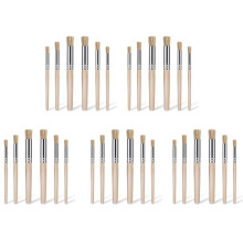 30Pcs Wooden Stencil Brushes for Painting Wood, Natural Bristle Stencil Brush Art Brushes for Acrylic Paint,(3 Sizes)