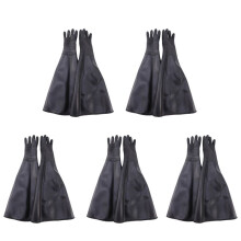 10x Rubber Black Sandblaster Gloves Stripe Abrasive Sand Blasting Gloves for Blasting Cabinet 65x30cm